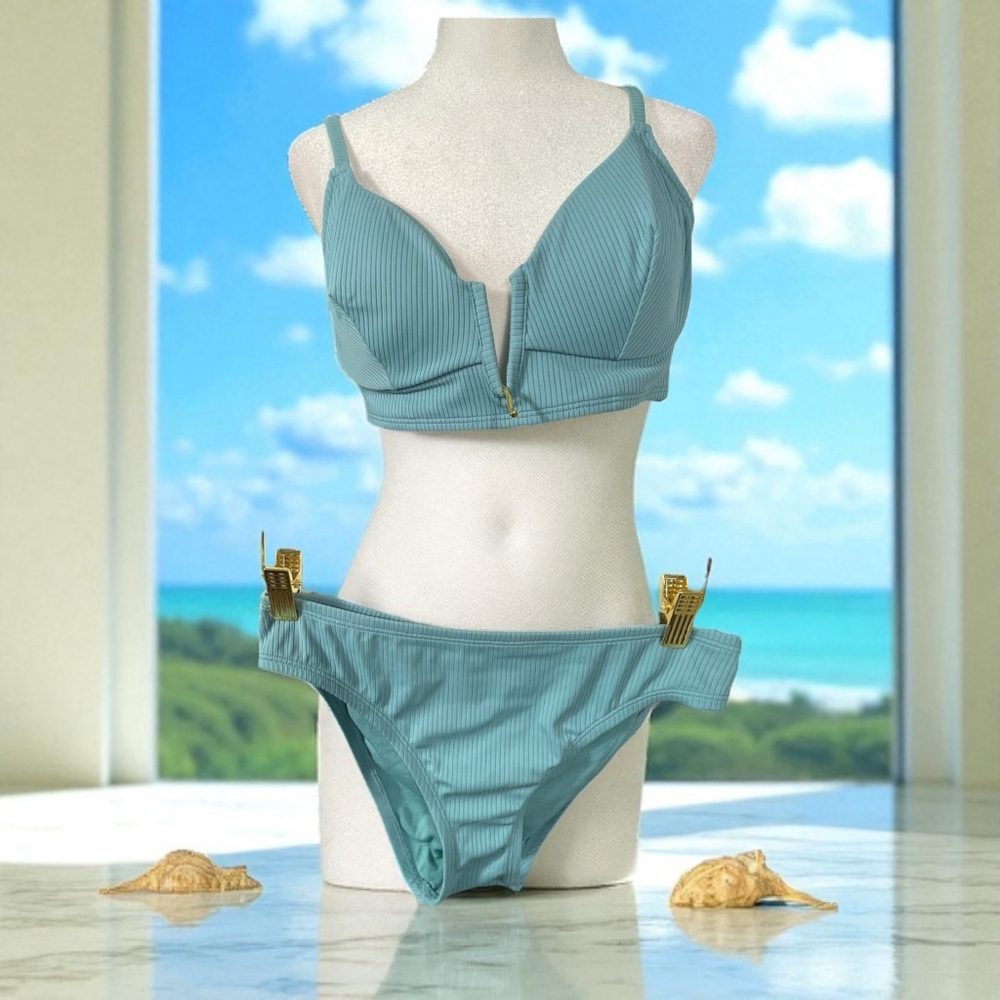 Women's Size S NWT (bottom)& 36C NWOT Top 2 pc Bikini Low Rise Cheeky swimsuit